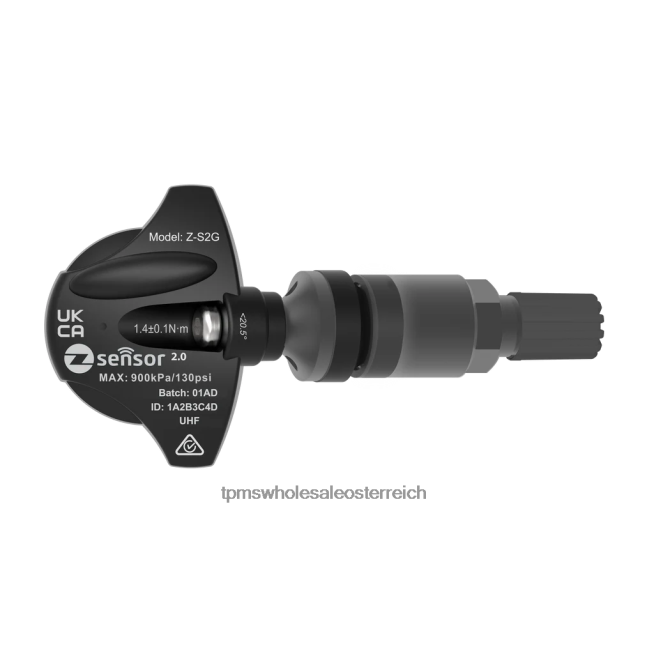 TPMS-Sensor - Ford OEM-Ersatz-TPMS-Sensor – OEM-Teilenummer EV6T1A180DB, EV6T1A180CB, Frequenz 433 MHz P4FX8170 Ventilschaft aus Metall – dunkelgrau